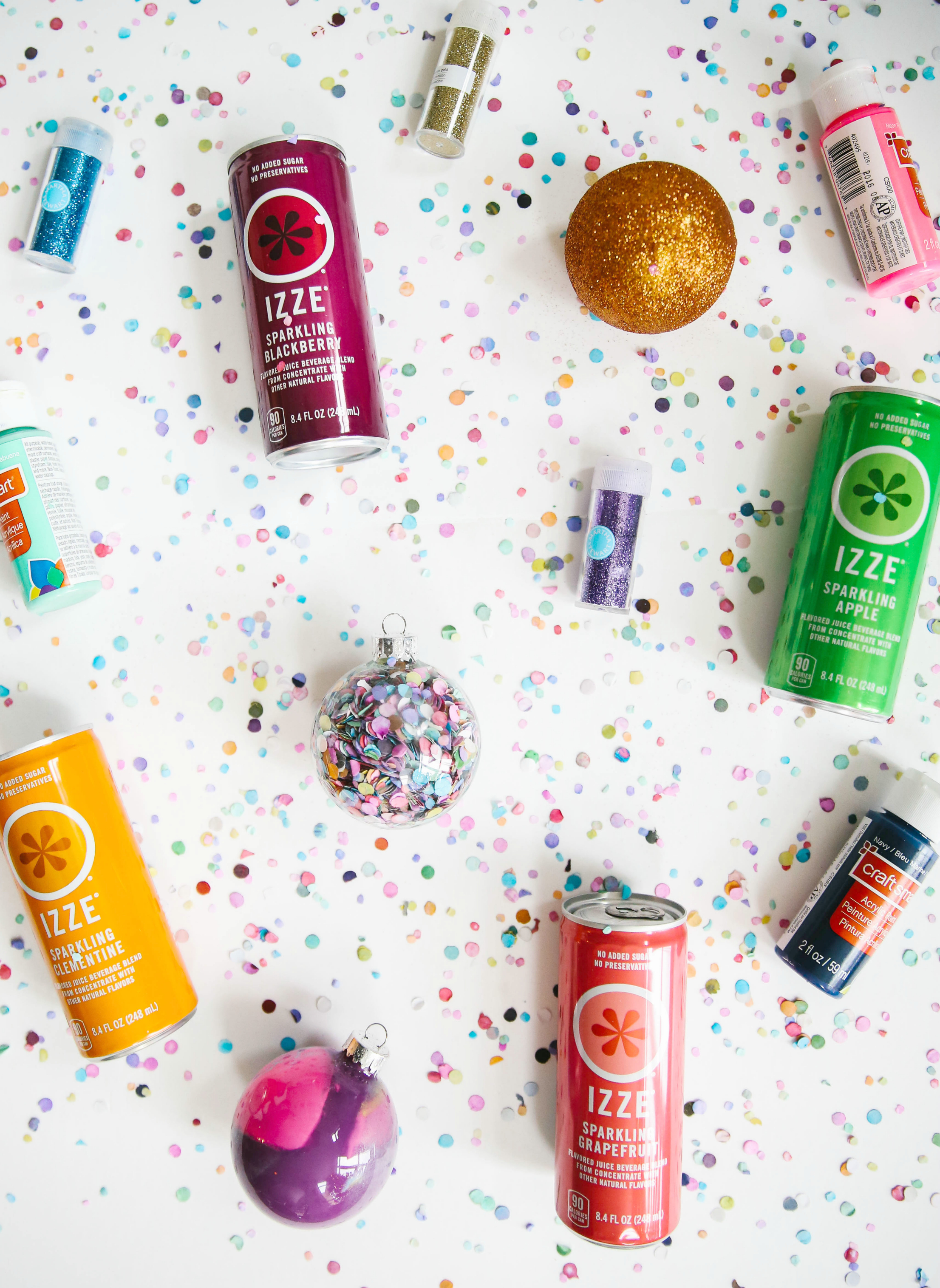Bold & Bright DIY Ornaments Inspired by IZZE Sparkling Juice.