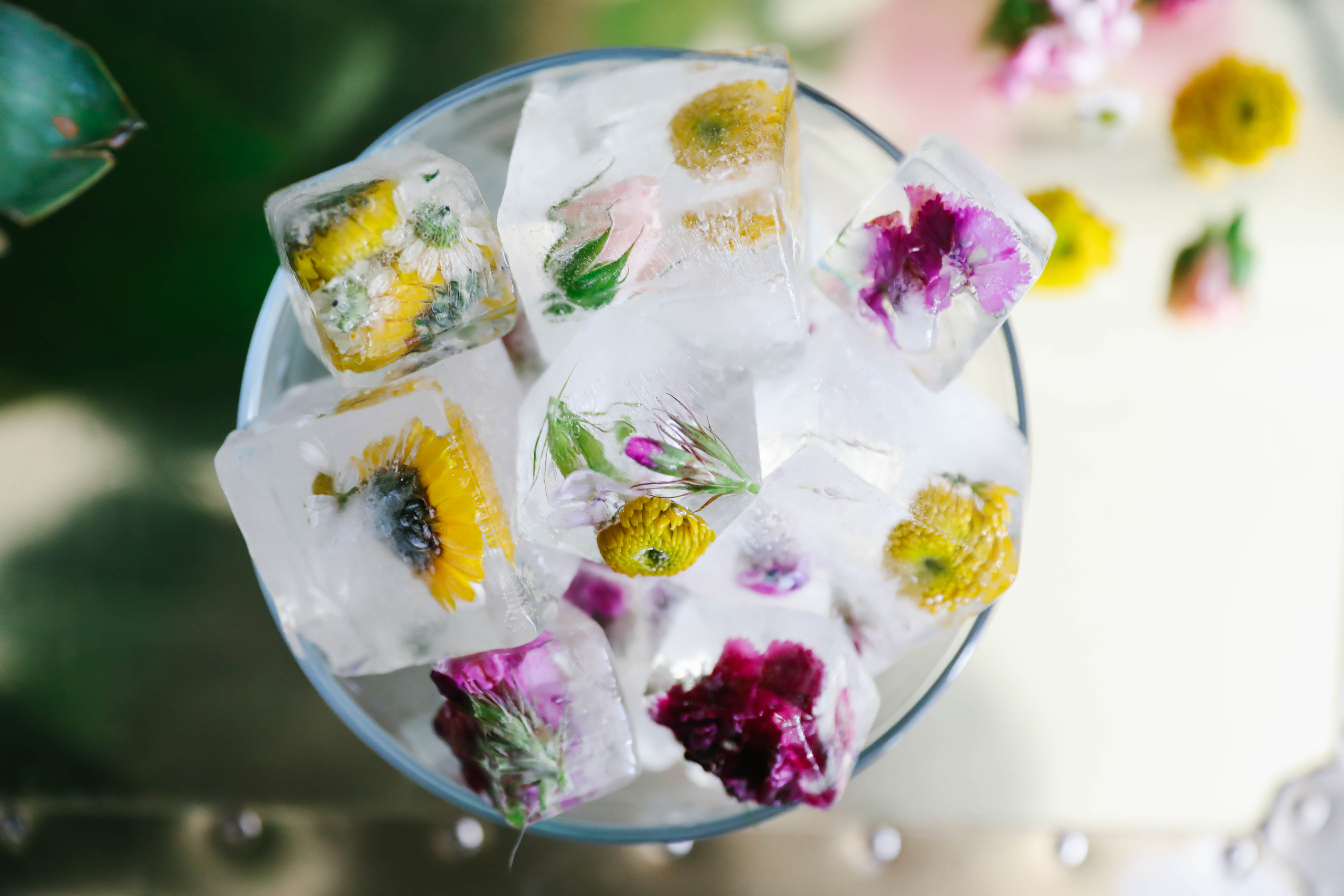 DIY Flower Ice Cubes with IZZE.
